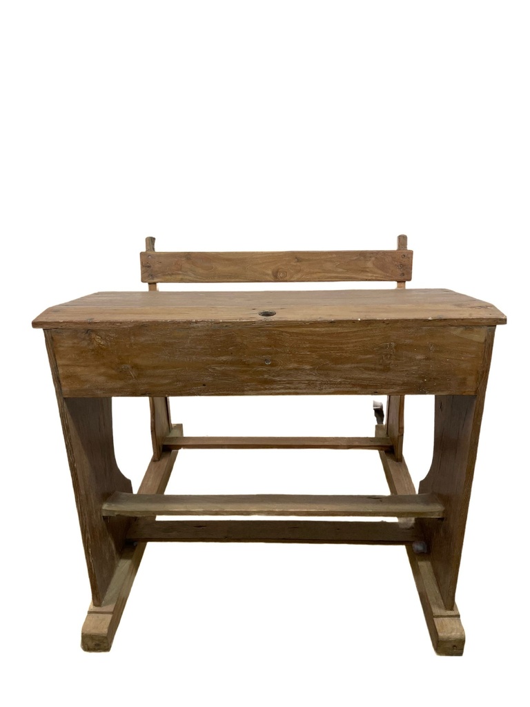 Banc d'École Ancien - 100 x 90 x 100 cm