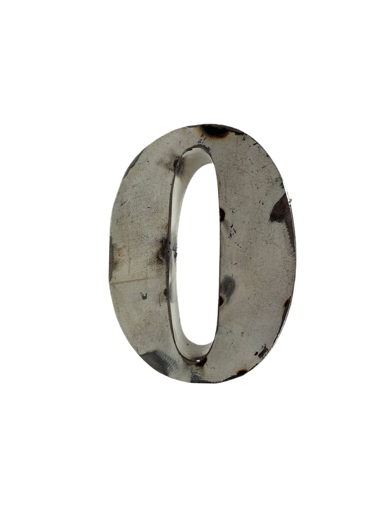 Lettre en Métal - '0' - Petite - 15 cm