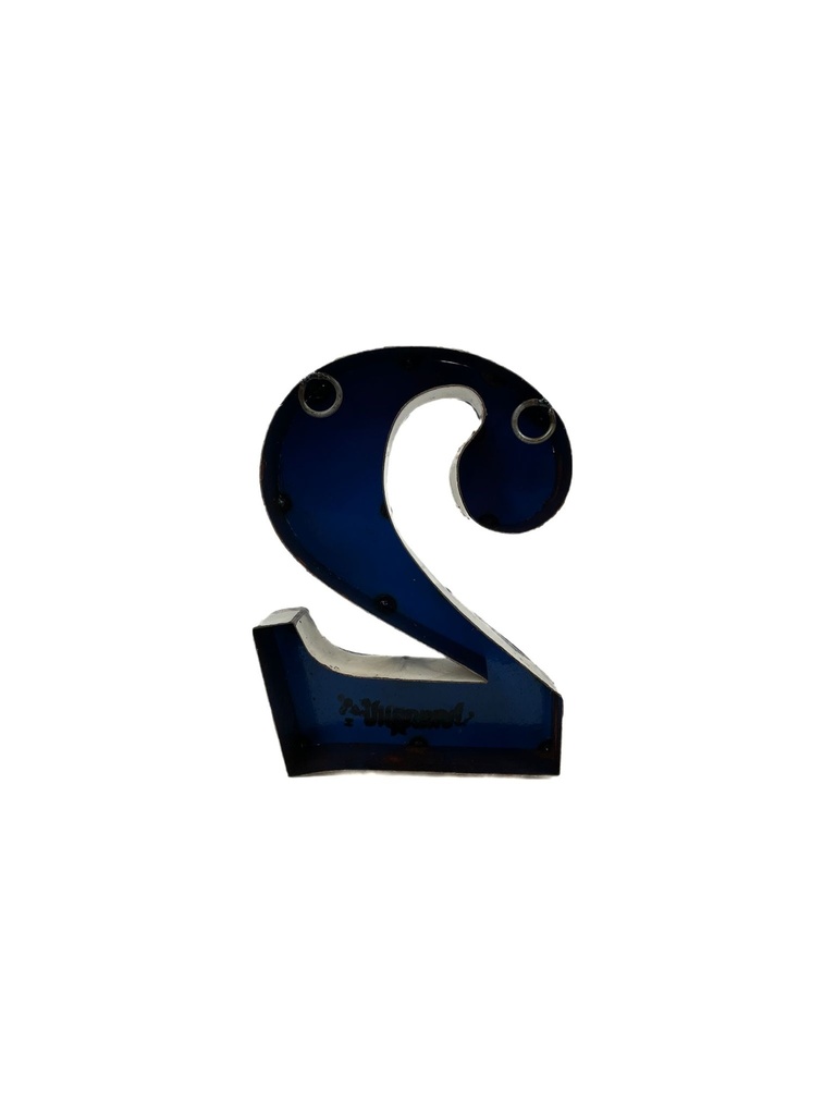 Lettre en Métal - '2' - Petite - 15 cm