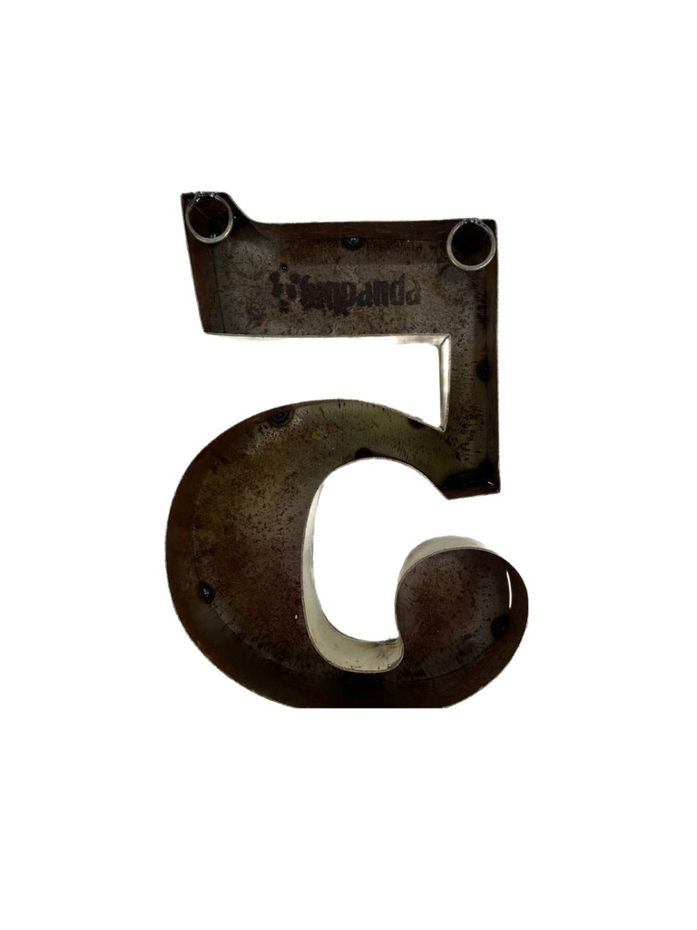 Lettre en Métal - '5' - Petite - 15 cm