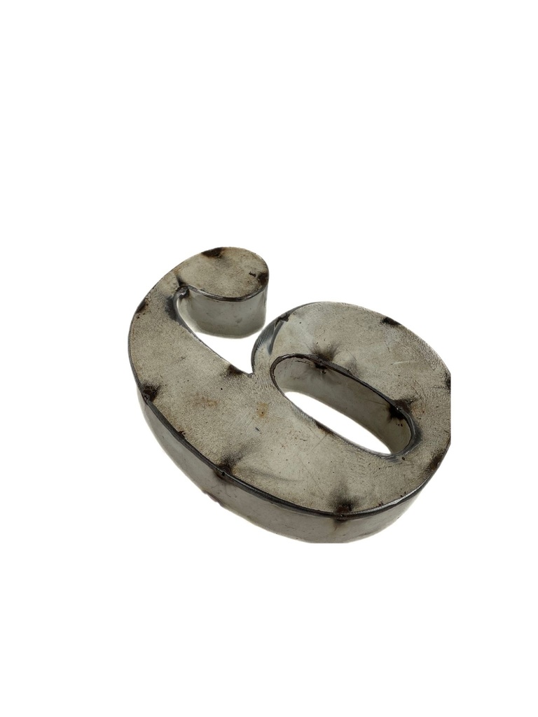 Lettre en Métal - '6' - Petite - 15 cm