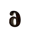 Lettre en Métal - '6' - Petite - 15 cm