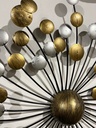 Décoration Murale Soleil Dorée et Argentée - 70 x 70 x 5 cm