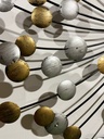 Décoration Murale Soleil Dorée et Argentée - 70 x 70 x 5 cm