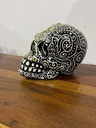Crâne Peint à la Main - 16 x 14 x 22 cm