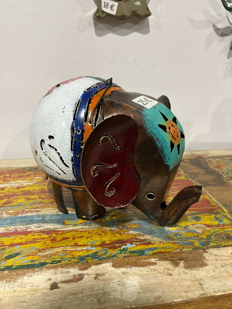 Éléphant Bronze - Photophore - 20 x 20 x 30 cm