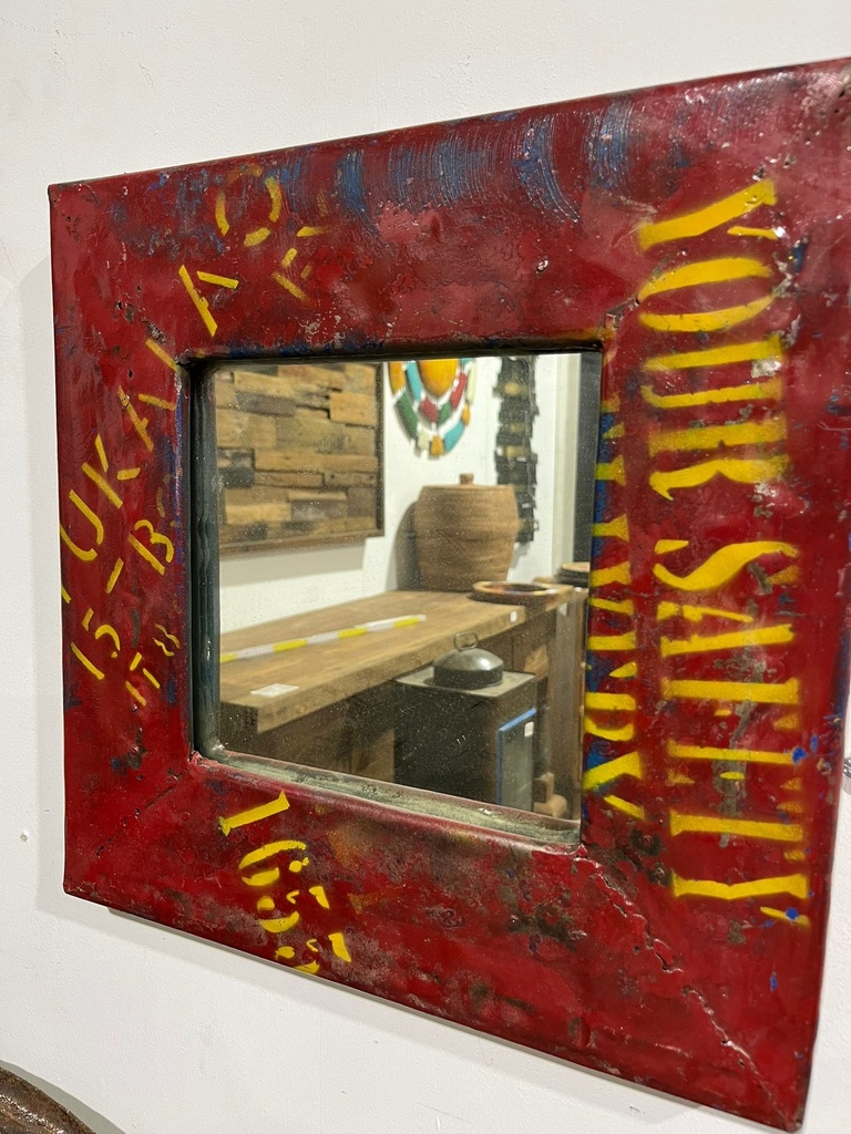 Miroir Carré Upcycling - 38 x 38 x 3 cm