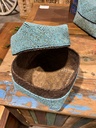 Boite Perlée Bleue - 17 x 20 x 20 cm