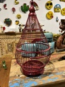 Cage à Oiseau Décorative Bordeaux - 56 x 30 x 30 cm