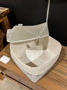 Boite Perlée Blanche et Dorée - 20 x 30 x 30 cm