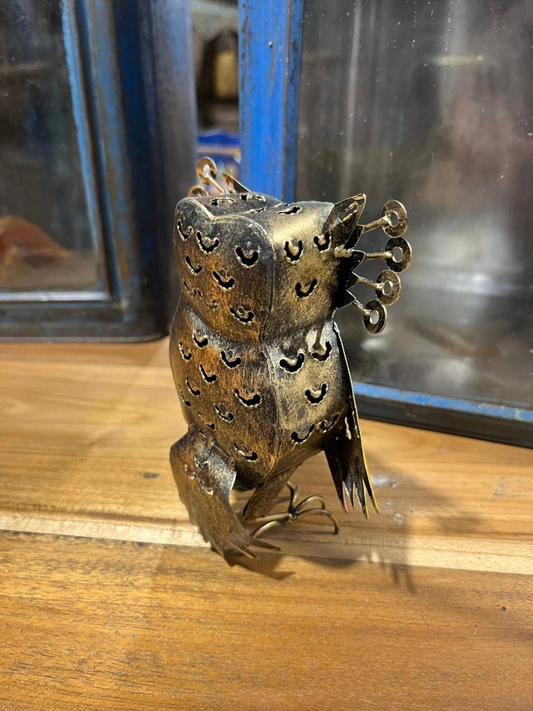 Hibou "Lunette" Blanc - 14 x 10 x 4 cm