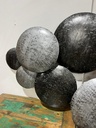 Décoration Murale "Cercles" Noire et Argentée - 70 x 135 x 15 cm