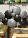 Décoration Murale "Cercles" Noire et Argentée - 70 x 135 x 15 cm