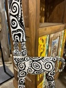 Giraffe Démontable Noire et Blanche Peinte à la Main - 150 x 25 x 30 cm