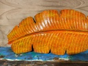 Décoration Murale "Feuille de Bananier" Orange - 65 x 27 x 2 cm