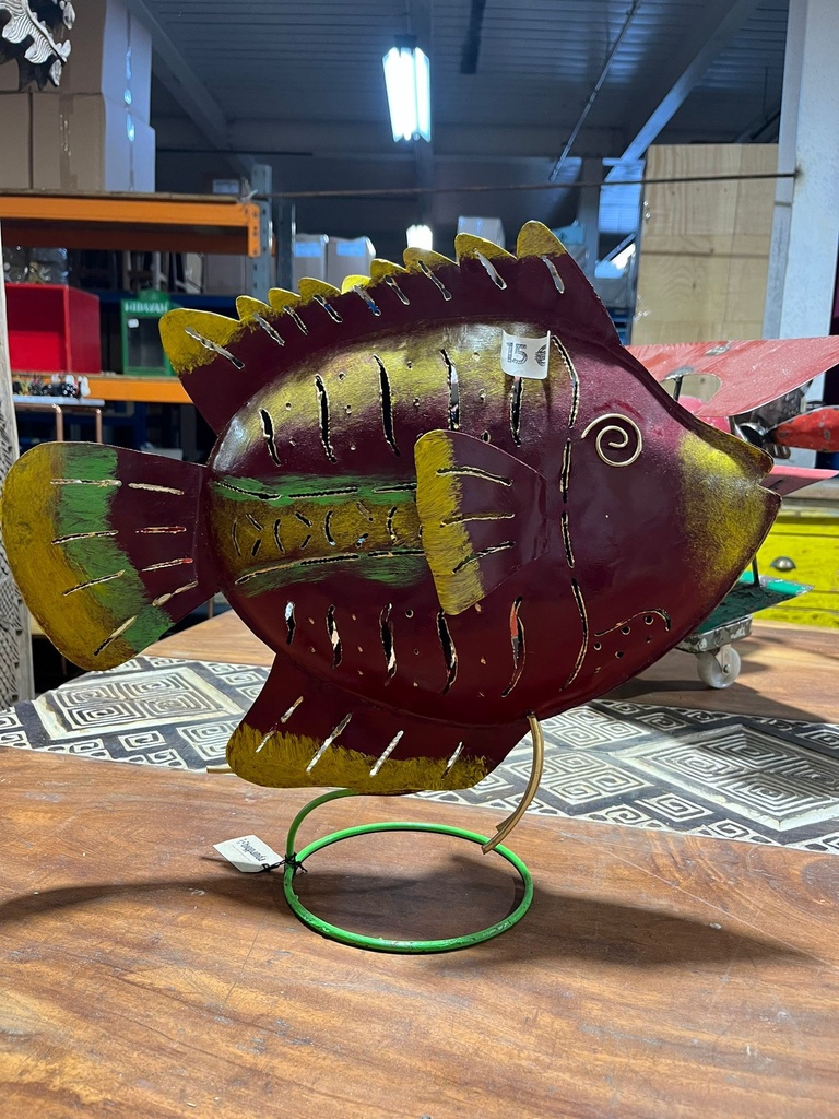 Poisson Sur Pied - Photophore - 40 x 15 x 43 cm