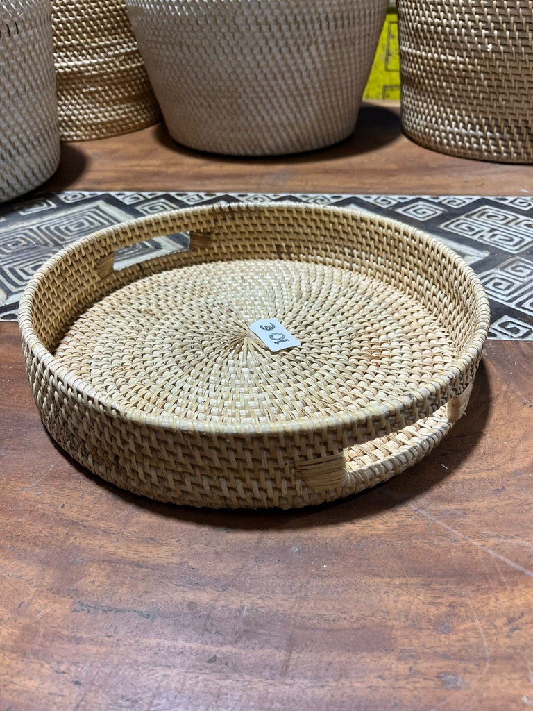 Plateau Vannerie avec Hanse - 7 x 31 x 31 cm