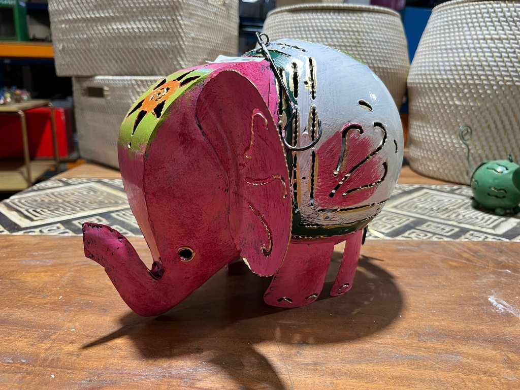 Élephant Rose - Photophore - 22 x 22 x 30 cm