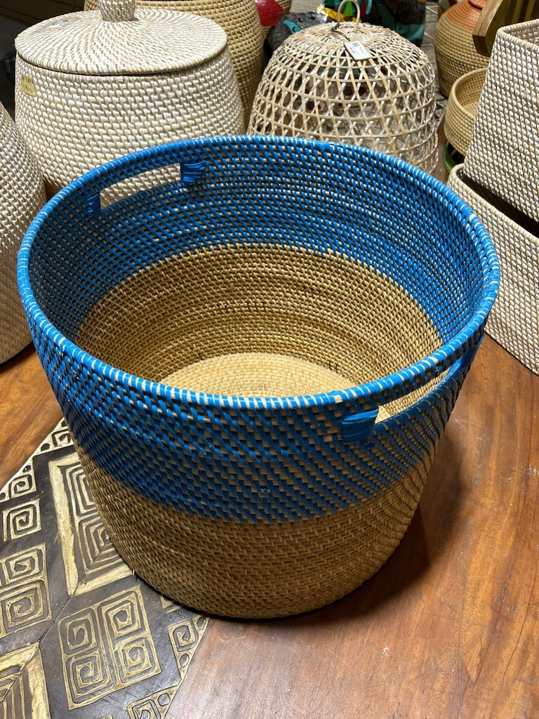 Panier Bleu avec Anse - 35 x 42 x 42 cm