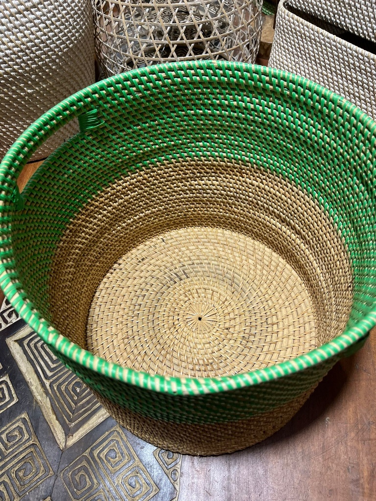 Panier Vert avec Anse - 30 x 34 x 34 cm