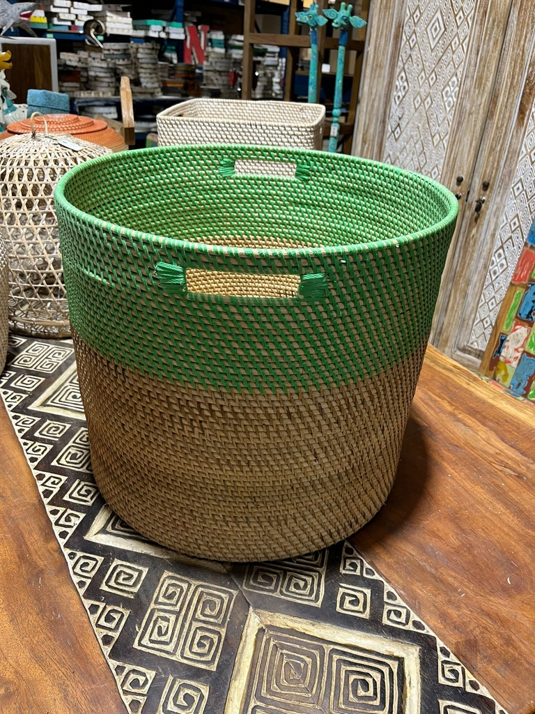 Panier Vert avec Anse - 40 x 45 x 45 cm