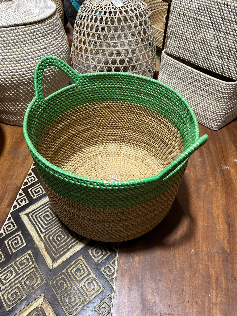 Panier Vert avec Anse - 35 x 34 x 34 cm