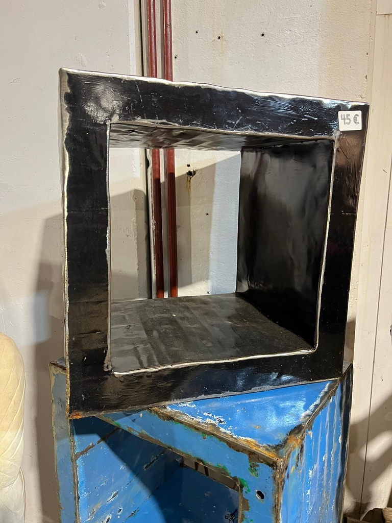 Cube Étagère Noire Upcycling - 41 x 41 x 30 cm