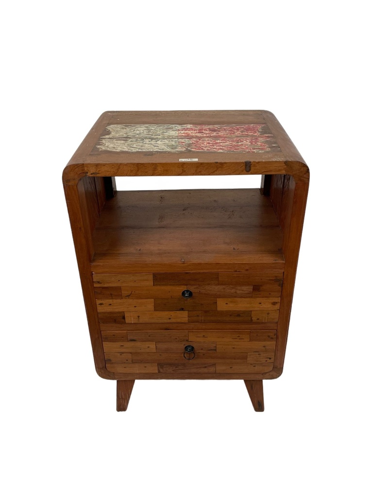 Petite Commode - 2 tiroirs, 1 étagère - 75 x 51 x 40 cm