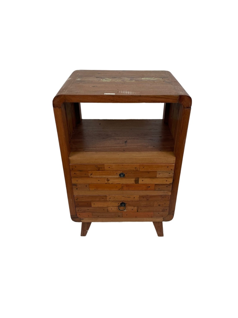 Petite Commode - 2 tiroirs, 1 étagère - 75 x 51 x 40 cm