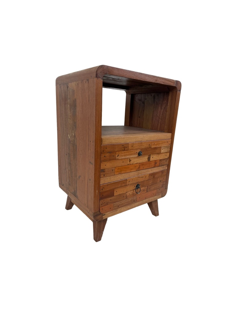 Petite Commode - 2 tiroirs, 1 étagère - 75 x 51 x 40 cm