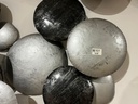 Décoration Murale "Cercles" Noire et Argentée - 60 x 105 x 5 cm