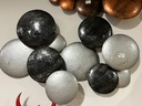 Décoration Murale "Cercles" Noire et Argentée - 60 x 105 x 5 cm