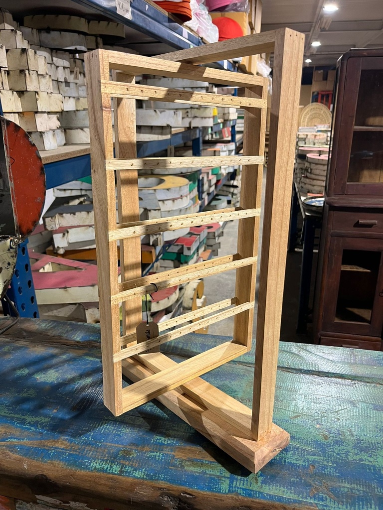 Présentoir à Boucles d'Oreilles Bois - 60 emplacements - 50 x 33,5 x 7,5 cm