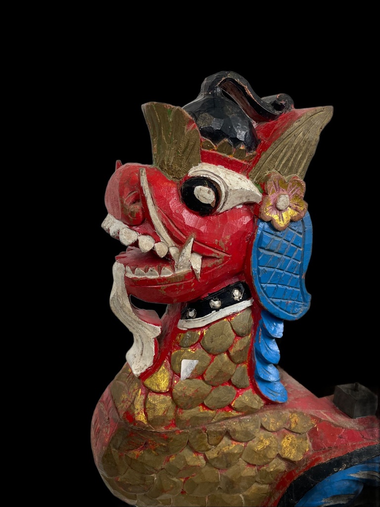Déco Dragon Balinais Ancien - 65 x 90 x 25 cm
