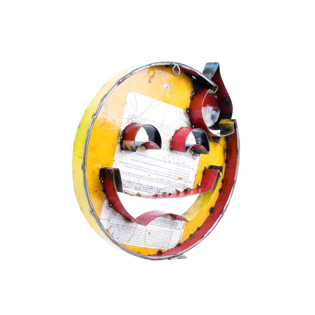 Emoji Upcycling - Visage souriant avec une goutte de sueur - 30 cm