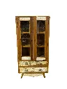 Armoire vitrine - 2 tiroirs, 2 portes - 80 x 160 x 45 cm.webp