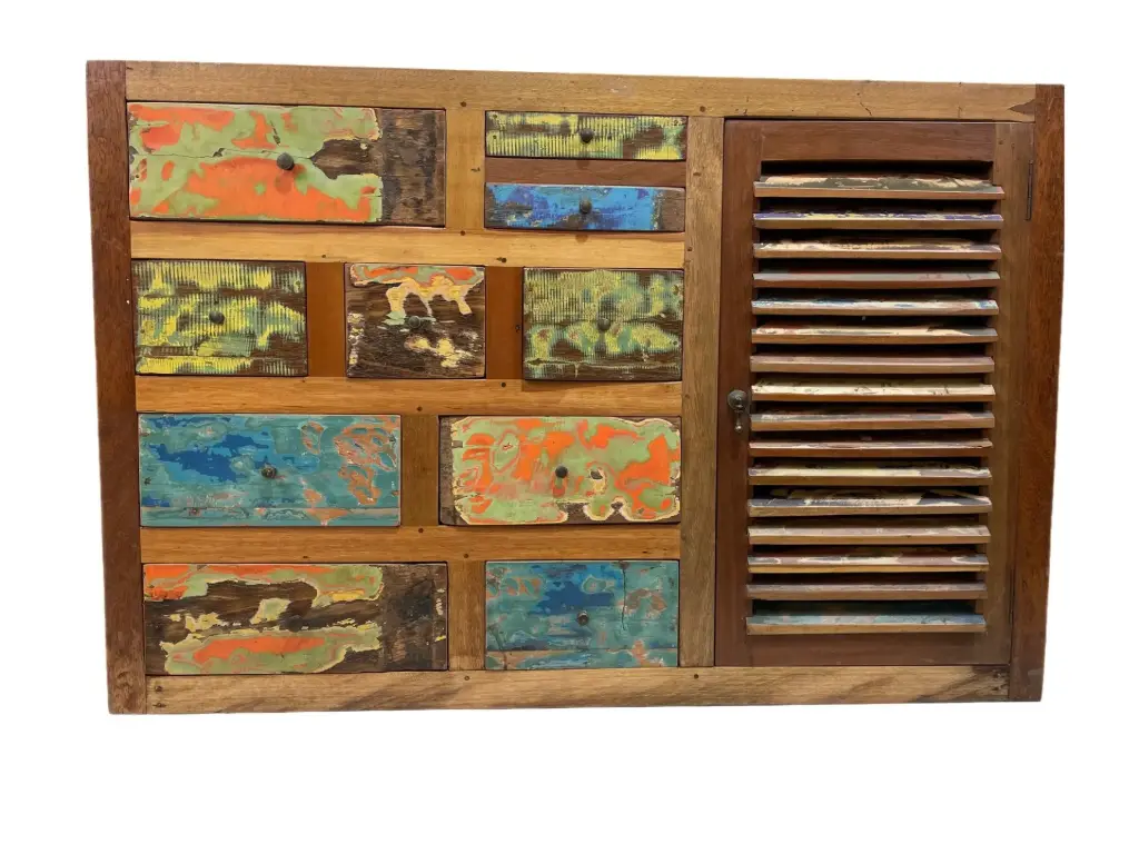 Buffet - 10 tiroirs, 1 porte - 120 x 40 x 80 cm.webp