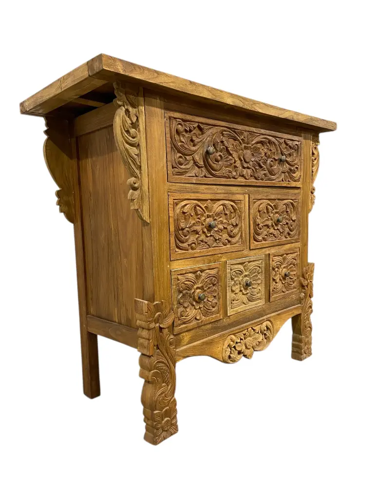 Console sculptée - 6 tiroirs - 106 x 120 x 50 cm.webp