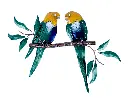 Décoration Murale 'Pimp 2 Birds On Tree' - Vert & Jaune - 40 x 30 x 3,5 cm.webp