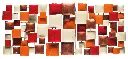 Décoration Murale 'Pimp Rectangle' - Orange, Rouge, Cuivre & Crème - 120 x 50 x 5 cm.webp