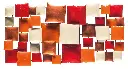 Décoration Murale 'Pimp Rectangle' - Orange, Rouge, Cuivre & Crème - 80 x 40 x 5 cm.webp