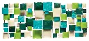 Décoration Murale 'Pimp Rectangle' - Turquoise, Vert Clair, Vert Foncé & Crème - 120 x 50 x 5 cm.webp