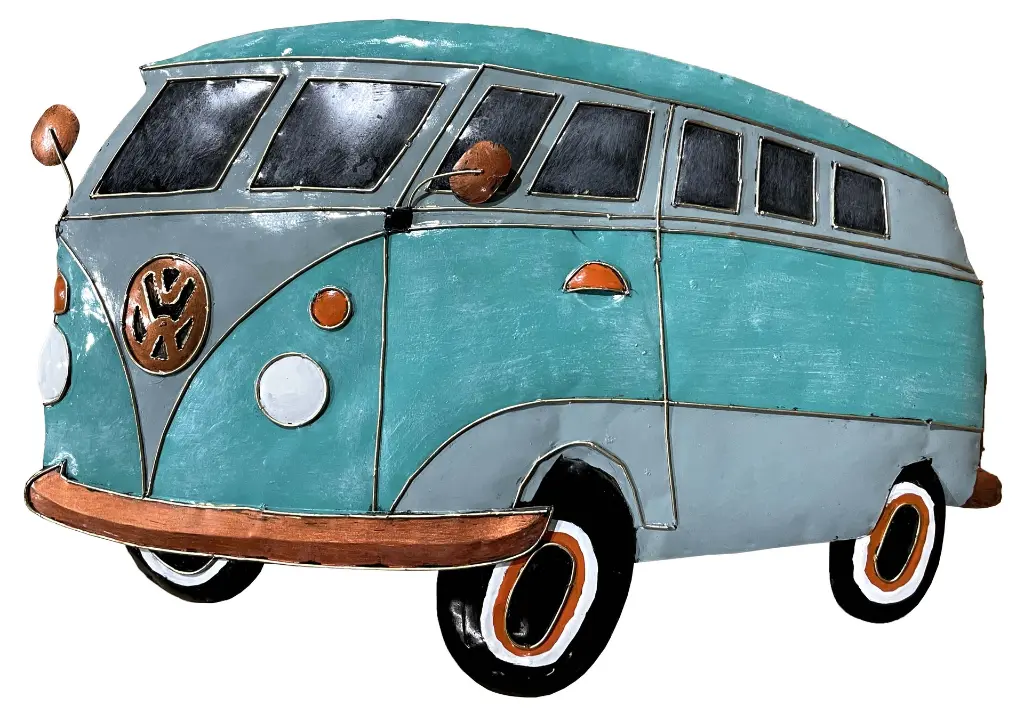 Décoration Murale 'Pimp VW Combi' - Turquoise - 65 x 43 x 2,5 cm.webp