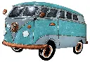 Décoration Murale 'Pimp VW Combi' - Turquoise - 65 x 43 x 2,5 cm.webp