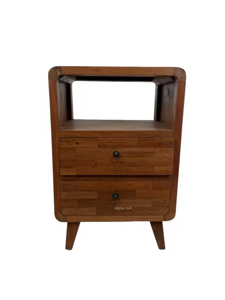 Petite Commode - 2 tiroirs, 1 étagère - 75 x 51 x 40 cm (1).webp