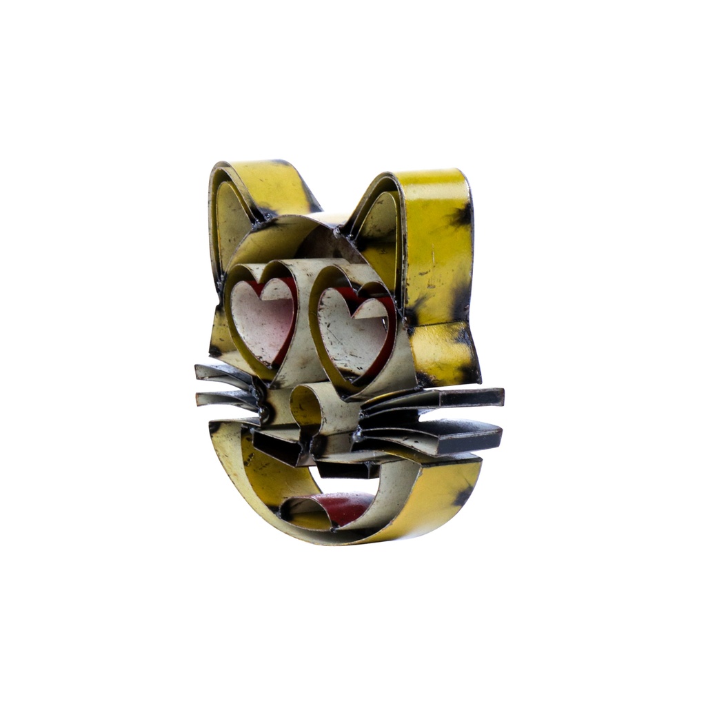 Emoji - Chat souriant aux yeux en cœurs - 15 cm