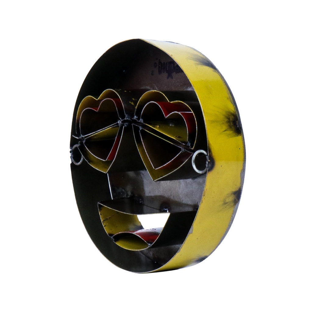 Emoji - Visage souriant avec des yeux en forme de Cœur - 30 cm