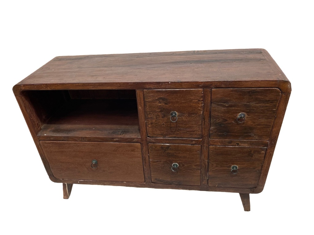 Meuble TV - 5 tiroirs, 1 rangement - 110 x 65 x 45 cm