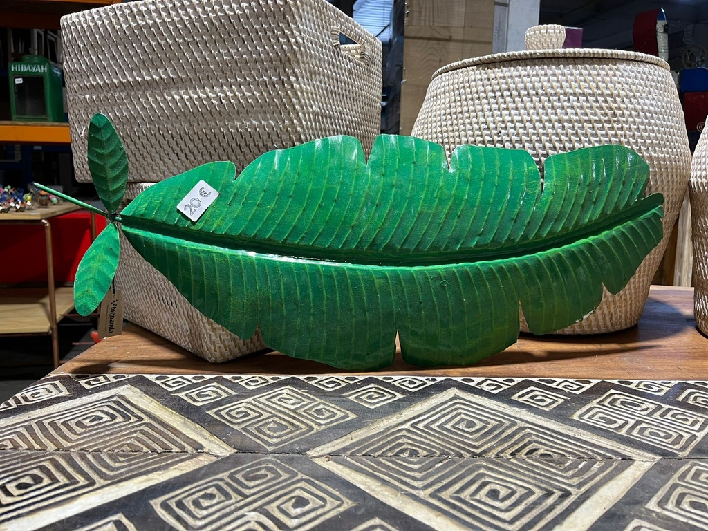 Décoration Murale "Feuille de Bananier" Verte - 70 x 26 x 2 cm
