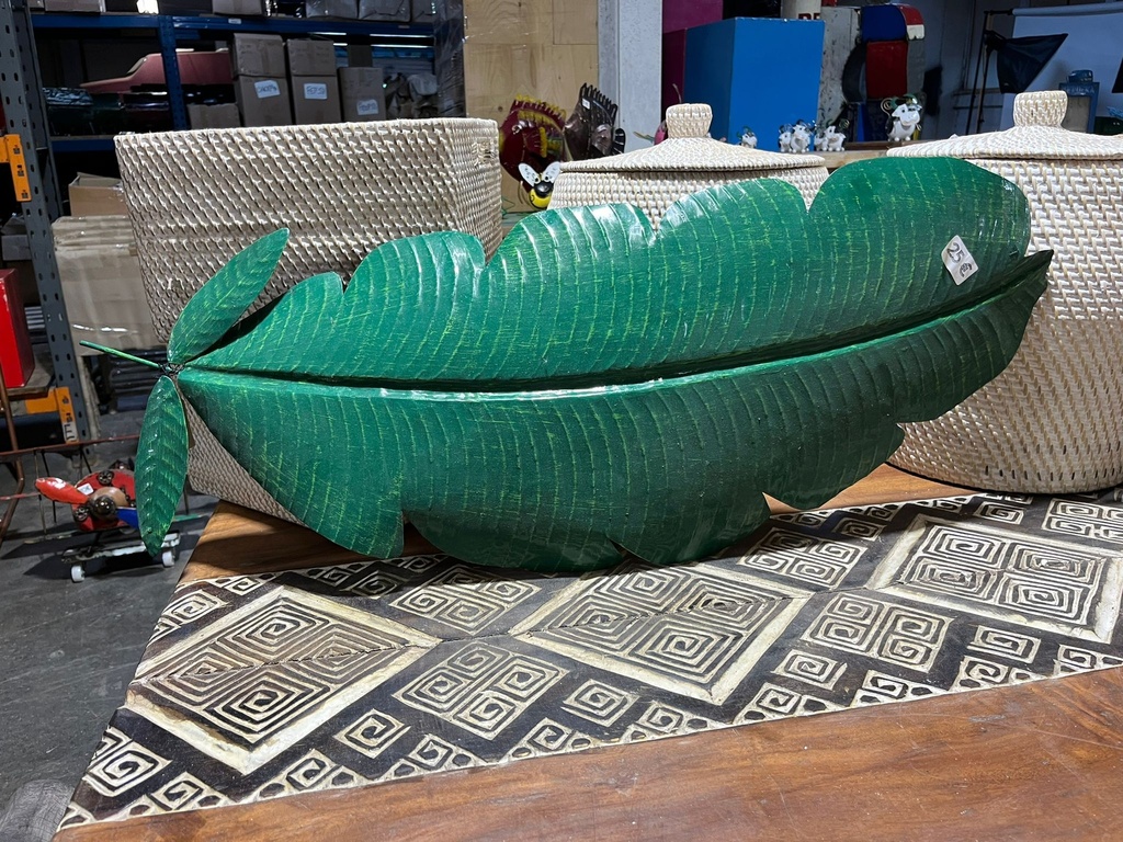 Décoration Murale "Feuille de Bananier" Verte - 93 x 34 x 2 cm